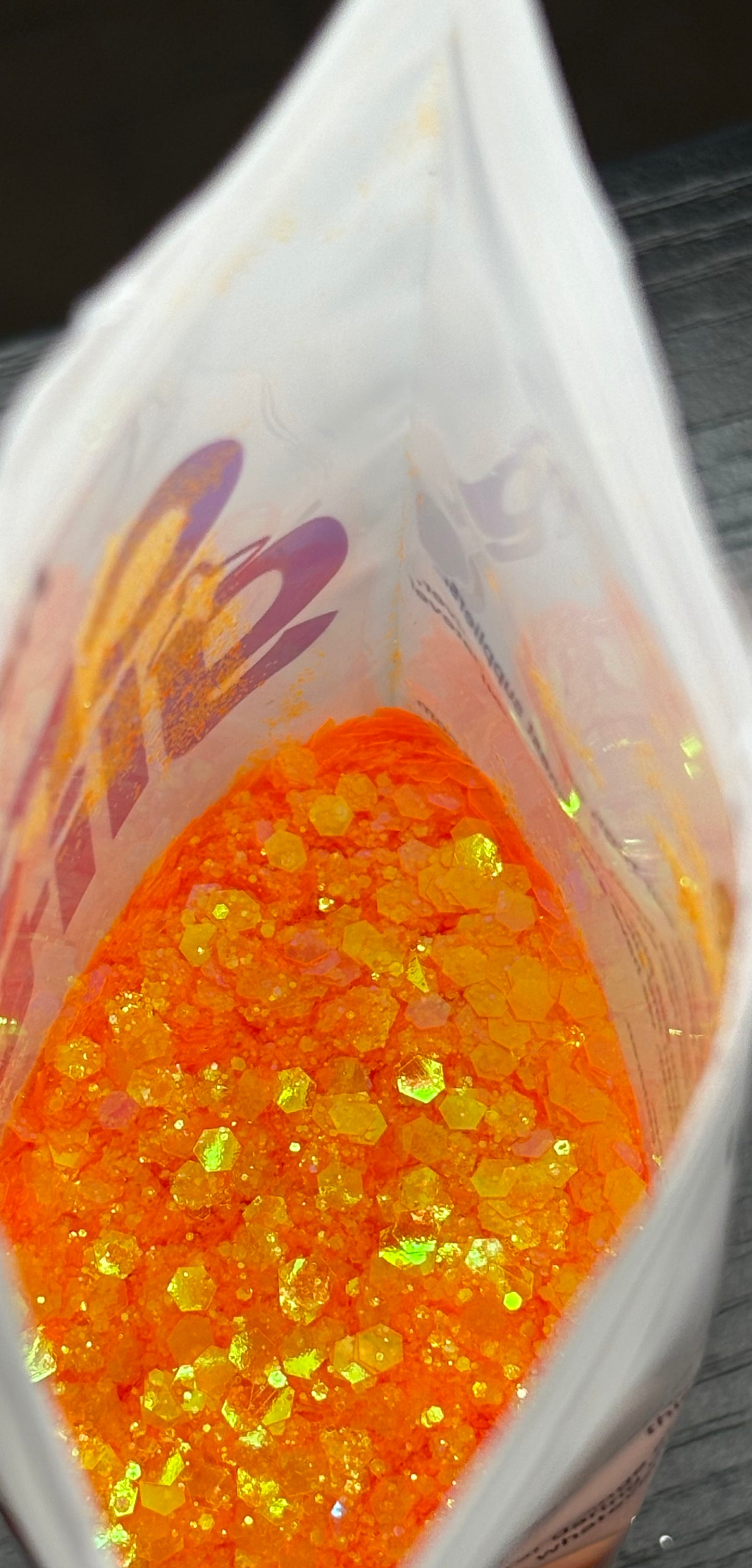 #100 Orange shimmer glitter