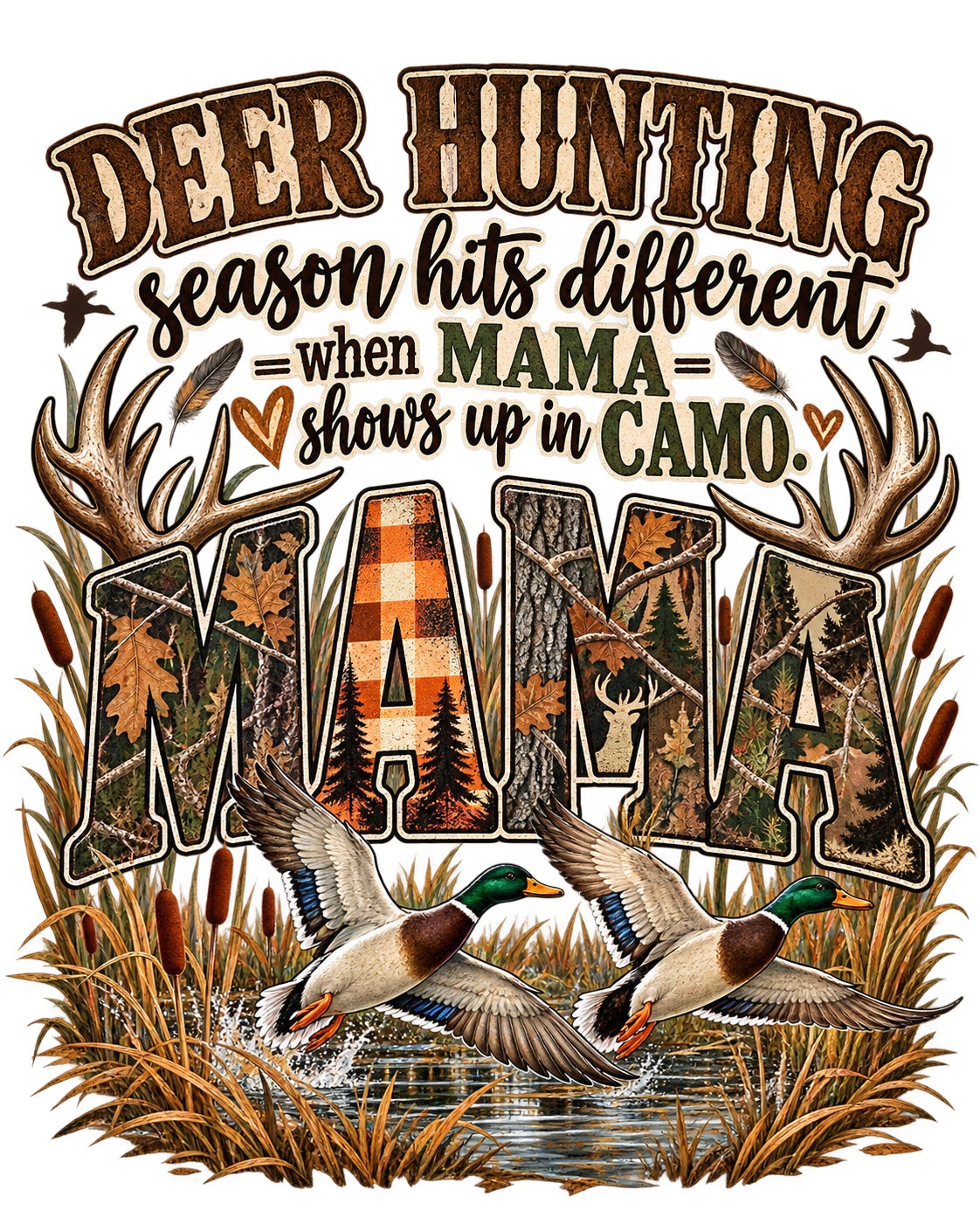 Deer Hunting Season Mama Shows Up in Camo — Hunting Decal