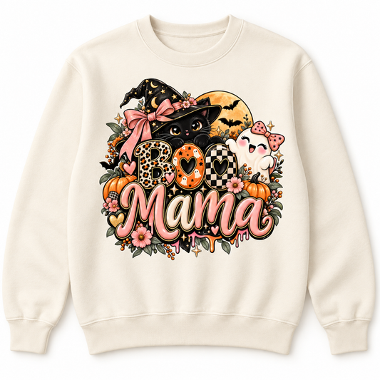 Boo Mama crewneck product mockup