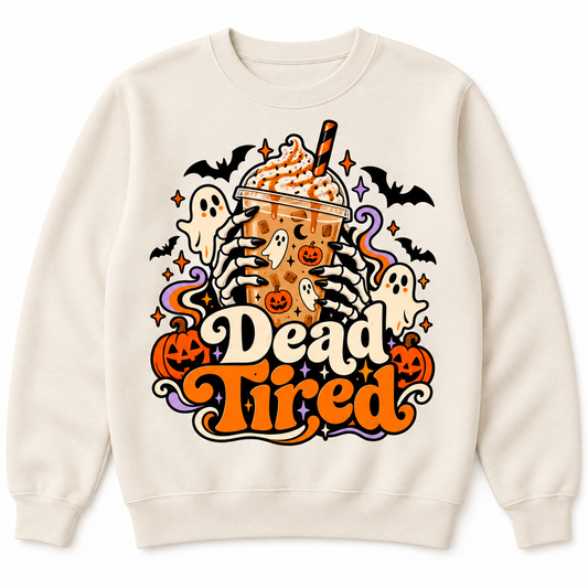 Dead Tired crewneck product mockup