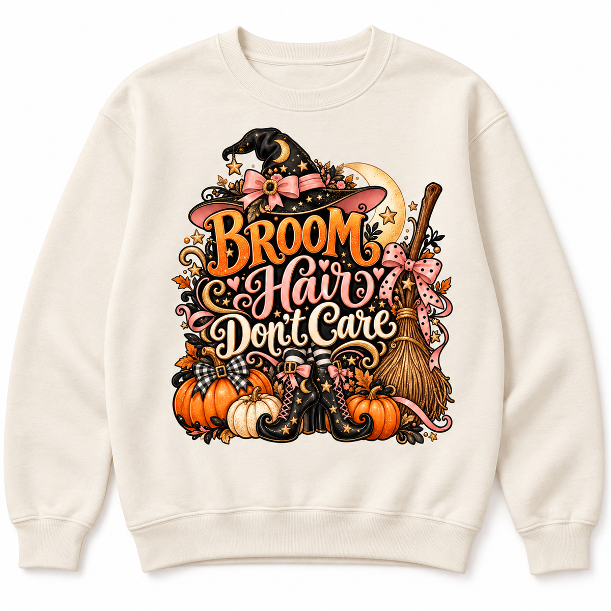 Broom Hair Don’t Care crewneck product mockup