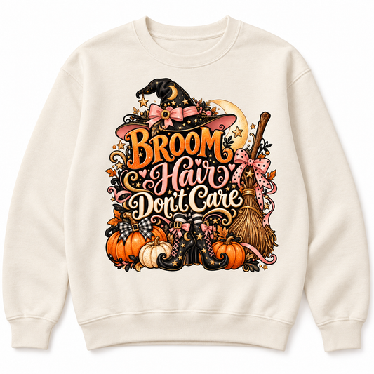 Broom Hair Don’t Care crewneck product mockup