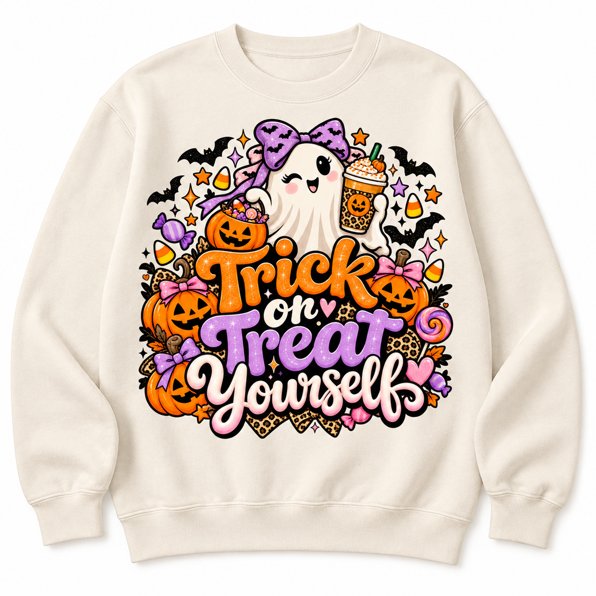 Trick or Treat Yourself crewneck product mockup